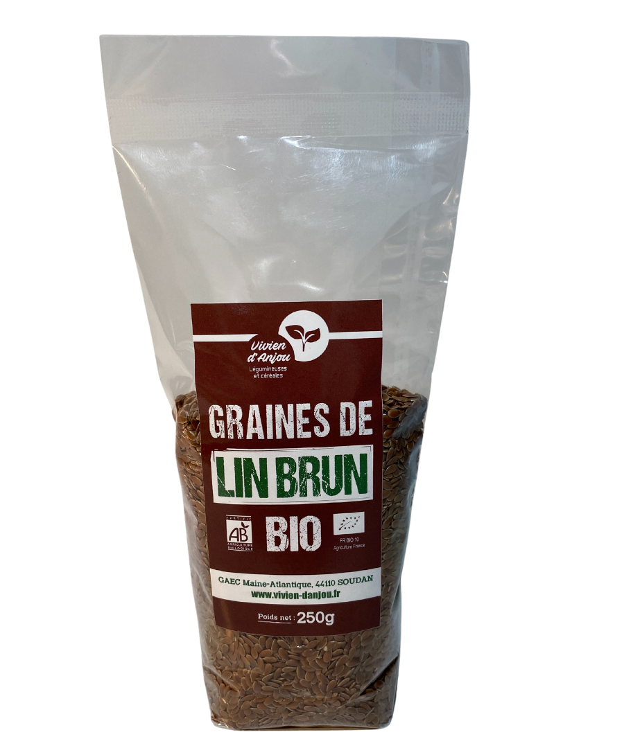 Vente direct producteur - Graines de Lin brun Bio 250 grs - Vivien d'Anjou